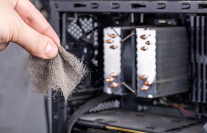 как почистить блок компьютера от пыли