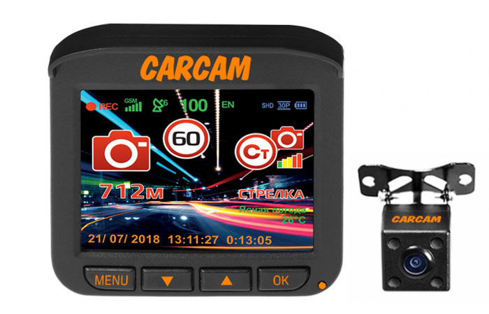 видеорегистратор 2 камеры CARCAM COMBO 5S | apptoday.ru