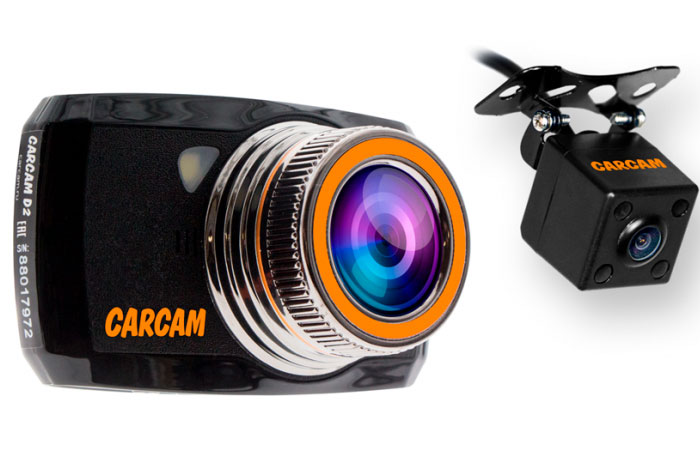 видеорегистратор 2 камеры CARCAM D2 | apptoday.ru